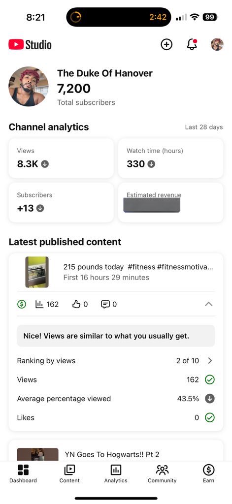 DukeOfHanover_'s tweet image. Thank you for 7.2k!!! Almost at 10k!🙏 🎉 🥳 

It may not seem like a lot but it’s huge for solo small people like myself with almost zero support. 2.3m+ views strong.

Tap in with ya boi

#contentcreator #youtubegrowth #youtubestrategy #youtuber #blackcontentcreator…