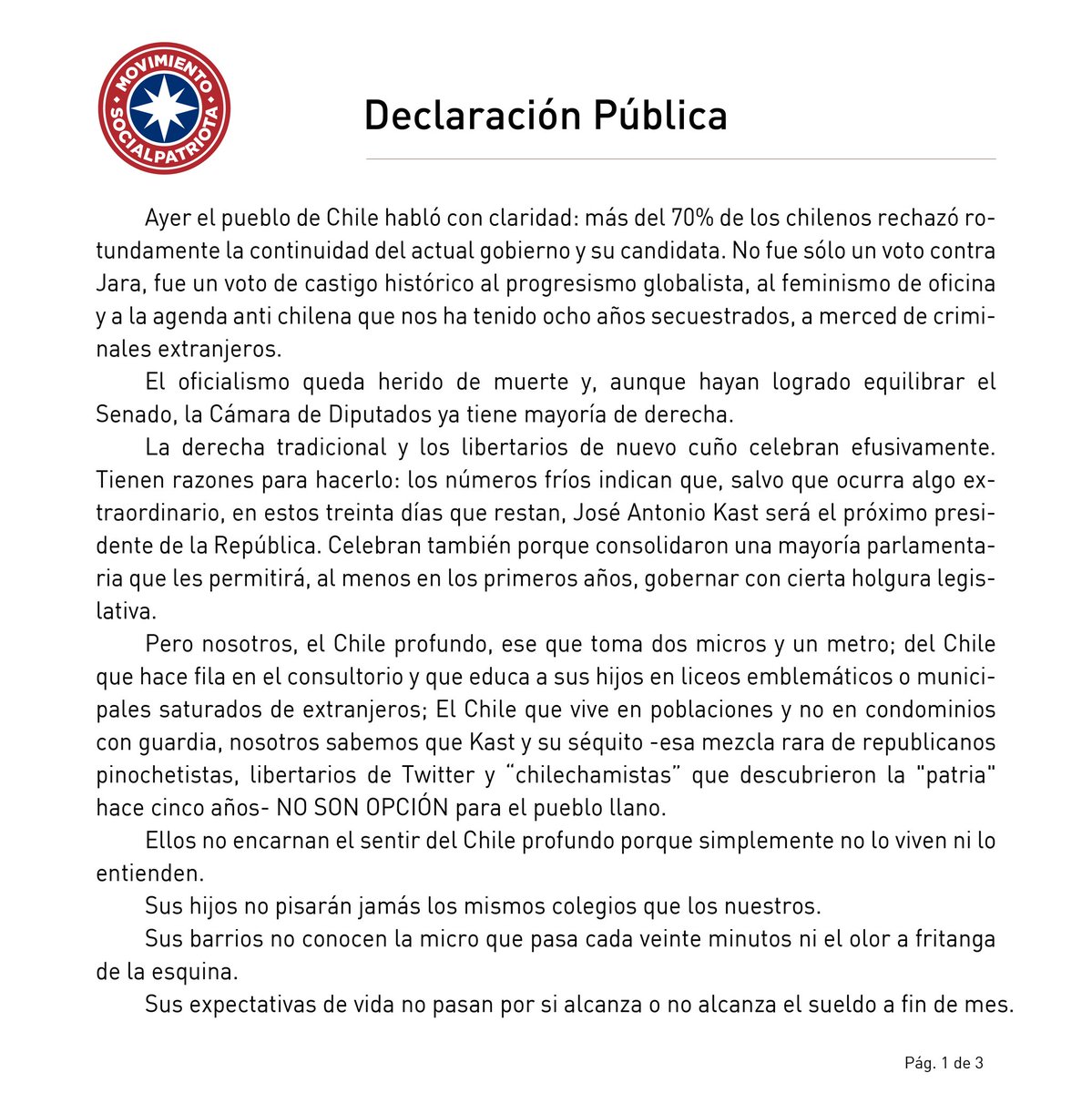 Mov. Social Patriota tweet media