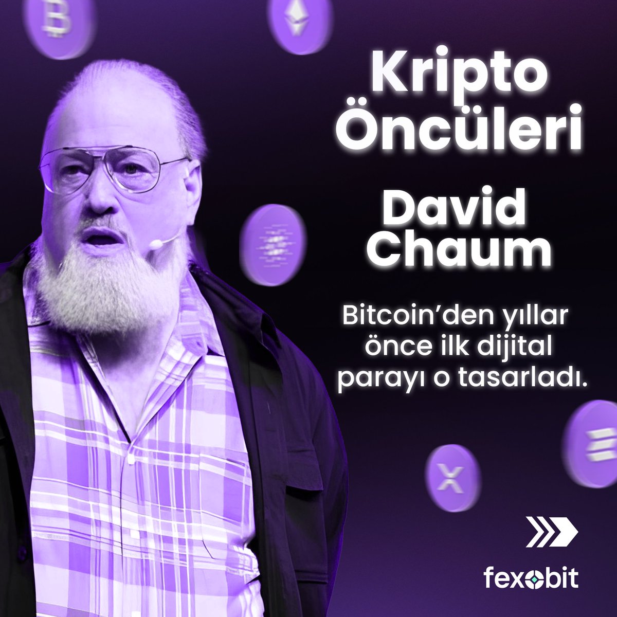fexobit's tweet photo. Kripto Öncüleri serimizde bu hafta: David Chaum! 🔍
"Dijital Paranın Babası" olarak bilinen, DigiCash ile anonim ödeme ve şifreleme teknolojilerinin temelini atan efsane isim! 🚀
#Fexobit #KriptoÖncüleri #DavidChaum #DigiCash https://t.co/97nliFg2R5