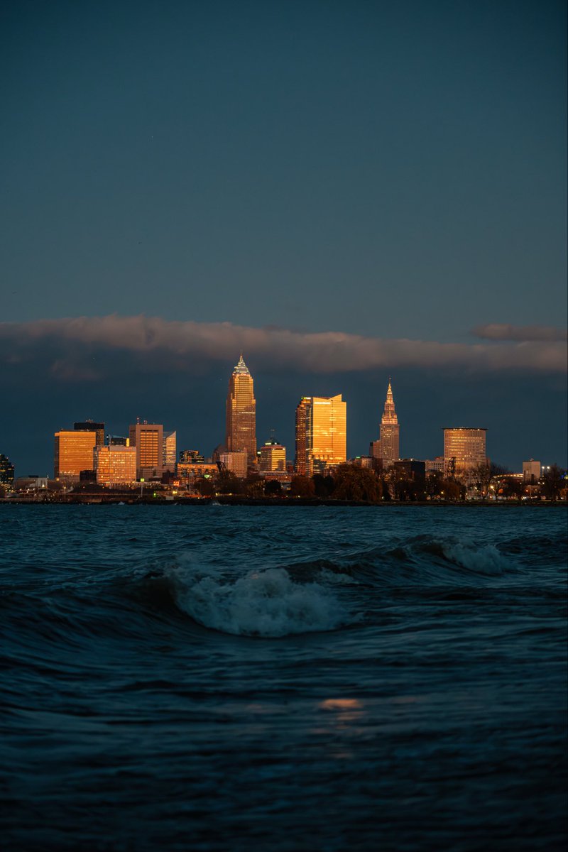 Last night’s sunset in Cleveland, Ohio.