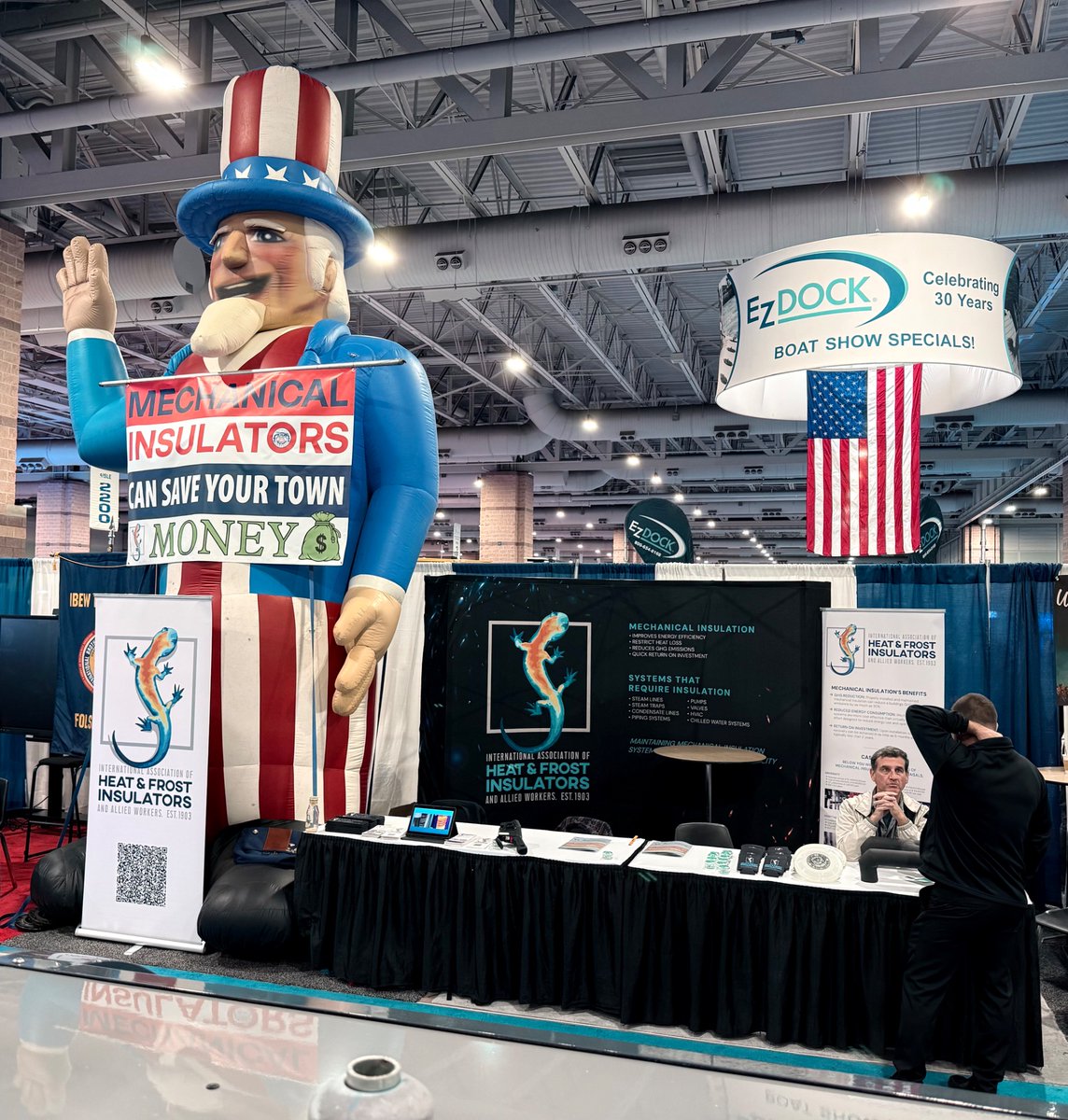 PwrInUnion_NB's tweet photo. In Atlantic City for the League of Municipalities Conference with Heat &amp; Frost Mechanical Insulators = stronger infrastructure, lower costs, and healthier communities.
Come check out our booth and learn what we can do for your city. ⚙️🏙️ #Insulators #EnergyEfficiency #NJLM https://t.co/x4acu6nsfl