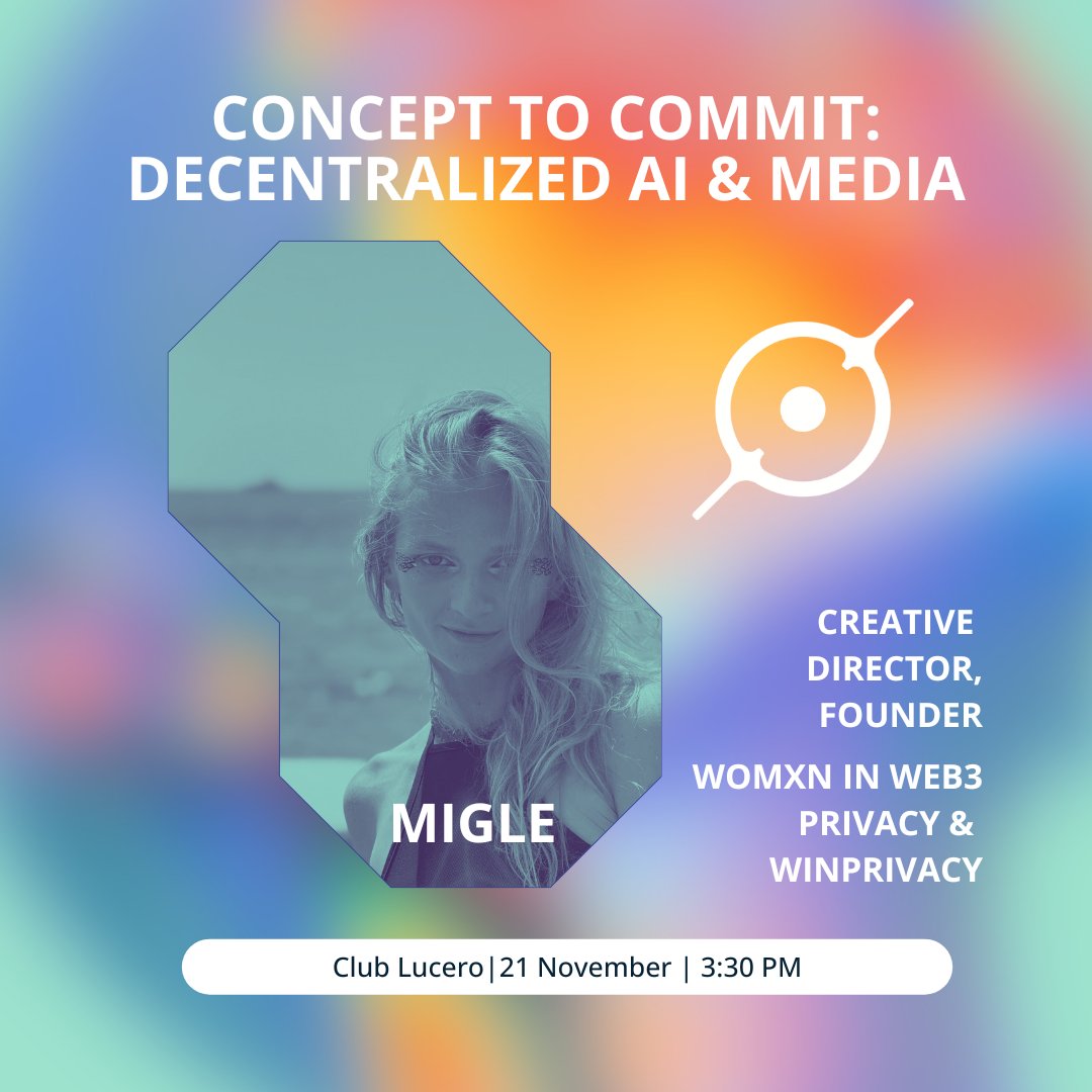 Excited to have <a href="/rakymnft/">Miglė</a>, Creative Director &amp; Founder of <a href="/winprivacy/">@winprivacy Ecosystem Diversity</a> as a moderator on our Decentralized AI panel! ✨
From Digital Activism to translating technical complexities into stories, Migle focuses to onboard real users into the industry.

👇
luma.com/8ewy3a20