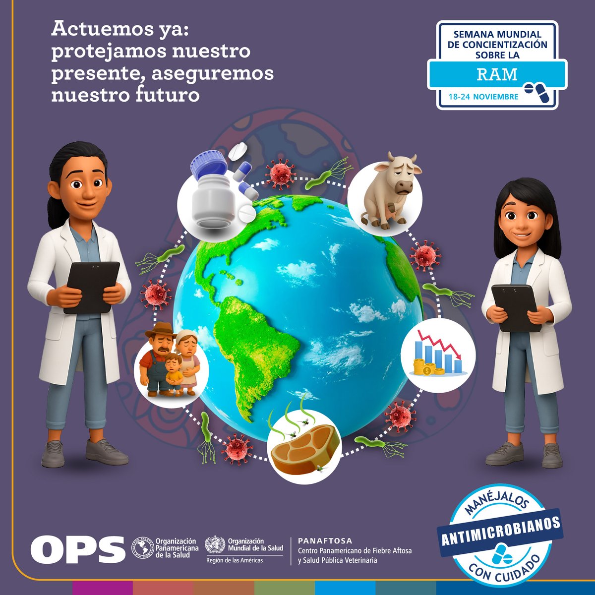 JuanCarlosMenaZ's tweet photo. #Del18Al24DeNoviembreDe2025
#ActuemosYa: #ProtejamosNuestroPresente, #AseguremosNuestroFuturo 💊
La #SemanaMundial de #Concientización sobre la #ResistenciaALosAntimicrobianos #RAM, crea conciencia sobre la resistencia a los antimicrobianos y promueve las mejores prácticas. https://t.co/1o8tkahlS2