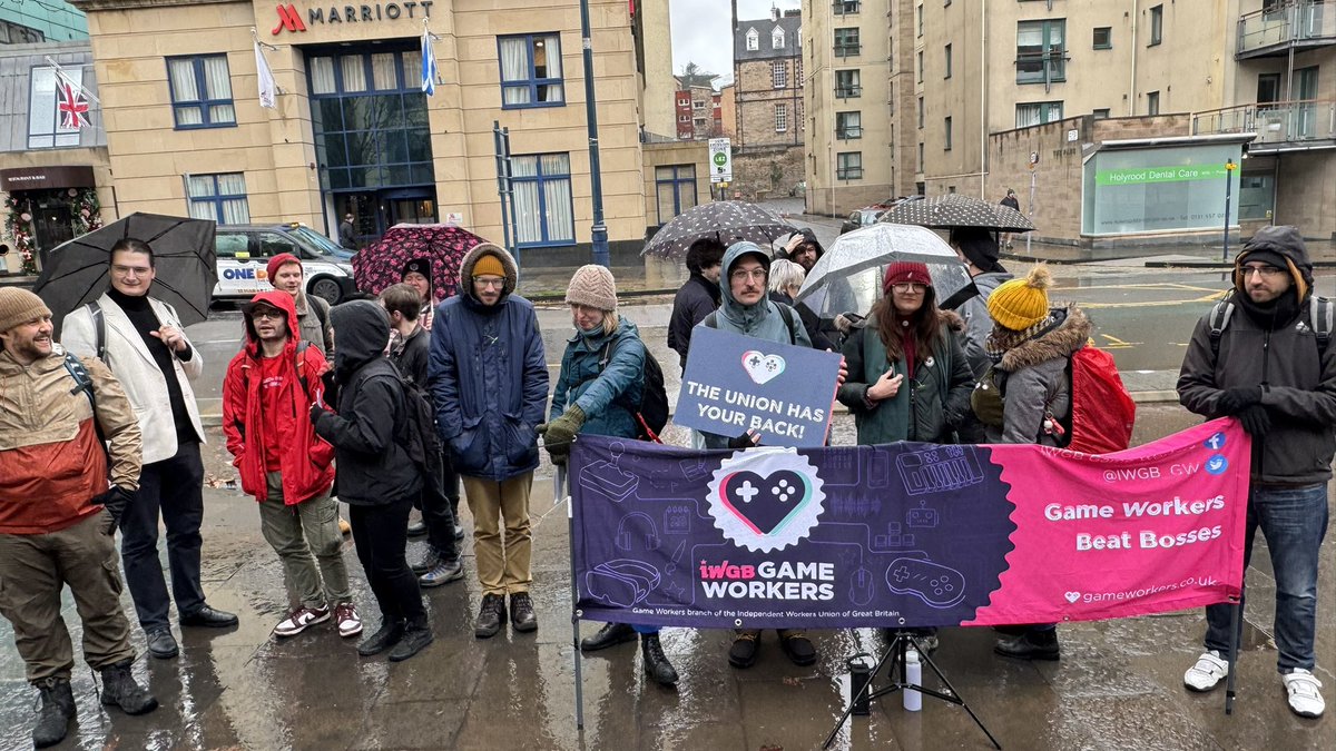 GTABase's tweet image. We’re back at Rockstar North, braving bad weather to cover the Union Busting protest today.

They’re beginning at Rockstar North and moving to the Scottish Parliament nearby.

Stay tuned to this thread for live updates, statements and more.