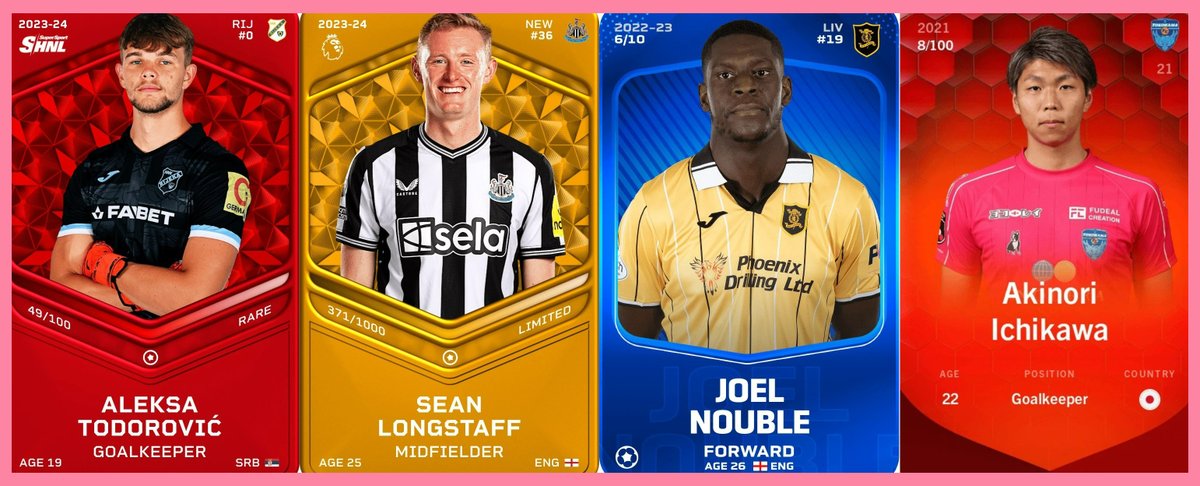 Let's continue with Sorare Giveaway

I played until 2024 and still hold many cards I'm not going back to play, so i will giveaway those cards and give you the opportunity to learn about new activities arround web3

1 Super Rare Card
2 Rare Cards
1 Limited Card

To enter:
1⃣