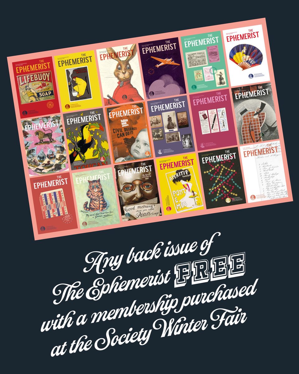 A great incentive to come to our 50th anniversary Winter Fair this Sunday (23 November): ephemera-society.org.uk/ephemera-socie… and join the #Ephemera Society