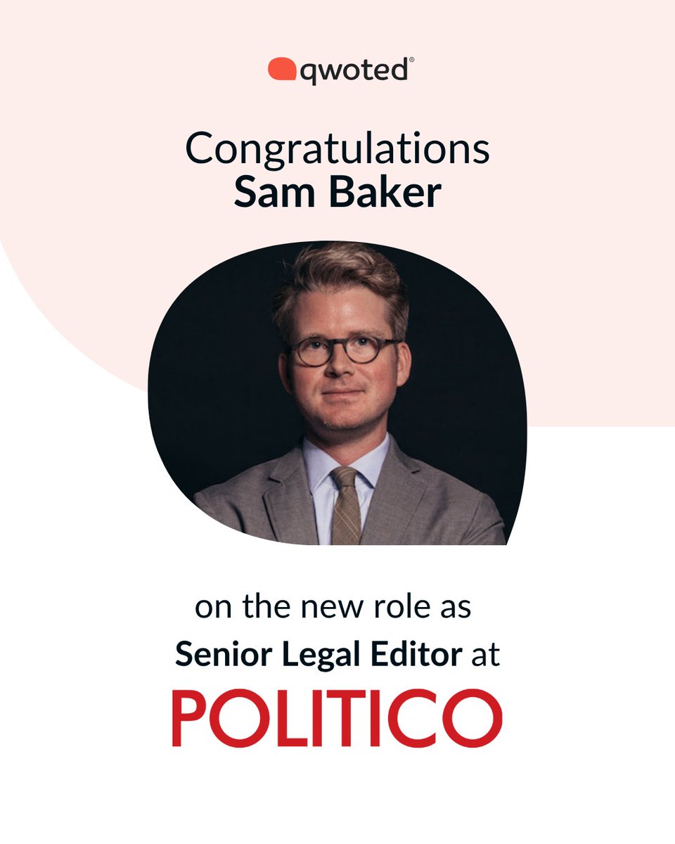 A big congratulations to <a href="/sam_baker/">Sam Baker</a> on his new role as Senior Legal Editor at <a href="/politico/">POLITICO</a>! 

We’re excited to follow his work as he steps into this next chapter of his career.