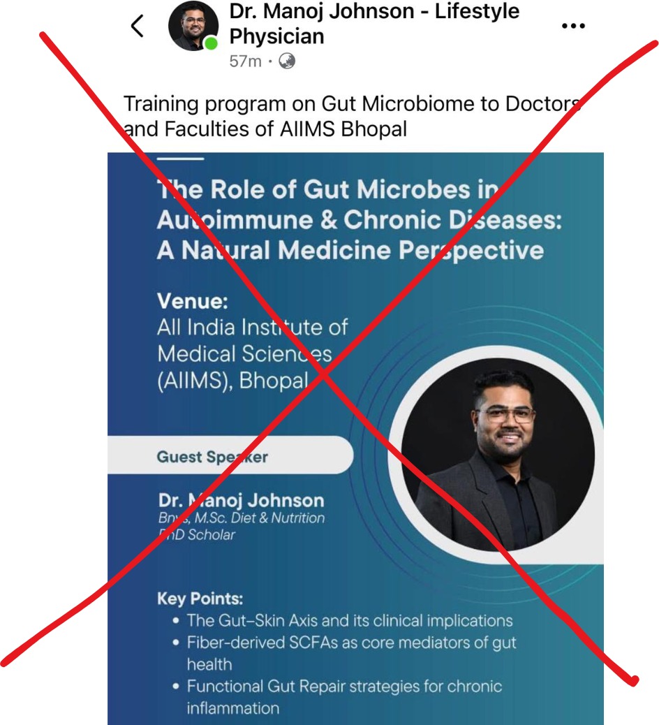 theliverdr's tweet image. Hello @AIIMSBhopal ! Have you fallen so badly that you have invited this shameless quack to your so-called Institute of National Importance? 

And that too, to talk about gut microbiome and autoimmune disorders? Are kindergarten kids running your departments or are you suffering…
