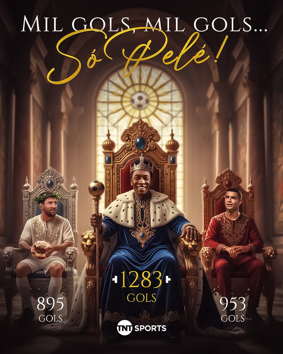 TNTSportsBR's tweet image. PELÉ É O REI! INCOMPARÁVEL! 🇧🇷👑 

Dia de reverenciar o maior jogador de todos os tempos. No dia 19 de novembro de 1969, Pelé marcava o milésimo gol na carreira!

#FutebolBrasileiro