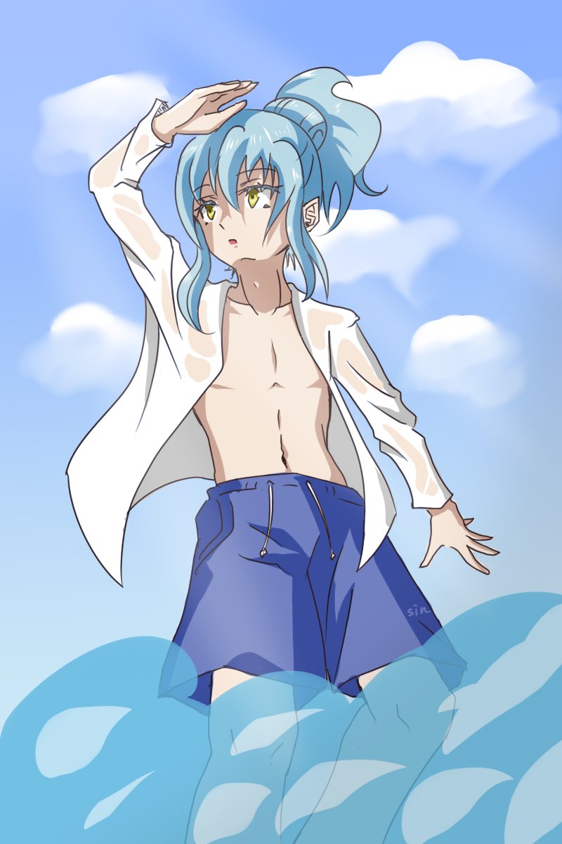 SYNCH_PKC's tweet image. え！？蒼海の涙編の予告映像ヤバくね！？
リムル様あなた何そんなうっっっすいの着てんの！？
肌見えてるよ肌！！(*/ω＼*)
濡れたら透けるよ！？

＃転スラFA
＃蒼海の涙