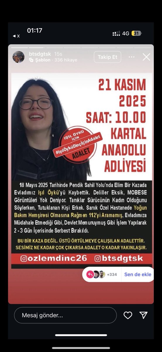 Özlem ve Yunus’un biricik kızı için adalet istiyoruz. #IşılÖyküDinçİçinAdalet