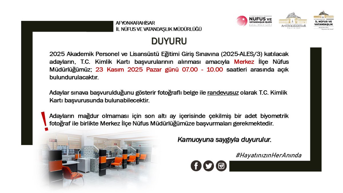 📢 ÖSYM SINAV DUYURUSU!
(2025-ALES/3)

<a href="/TC_icisleri/">T.C. İçişleri Bakanlığı</a>
<a href="/TCNufus/">Nüfus ve Vatandaşlık İşleri Genel Müdürlüğü</a>
<a href="/AfyonValiligi/">T.C. Afyonkarahisar Valiliği</a>
<a href="/OSYMbaskanligi/">ÖSYM</a>
#HayatınızınHerAnında