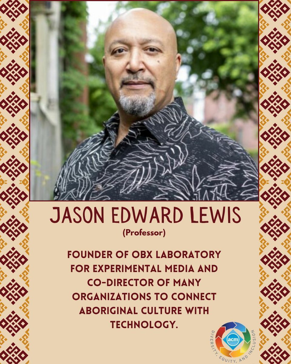 TheOfficialACM's tweet image. Jason Edward Lewis is Hawaiian &amp;amp; Samoan. His area of expertise is on Indigenous futures and digital media. Besides the many amazing things he does, Lewis is currently a Professor of Computation Arts at the Concordia University in Montreal. 

Meet Lewis and other outstanding…