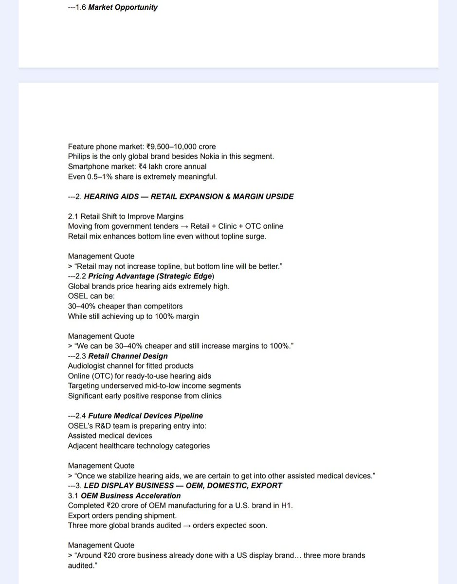 amurfalcon1's tweet image. OSEL DEVICES – #OselDevices

Concall highlights, all in one place.

The growth story is real – the future looks bright if triggers hit.

Mr. Mukul Agarwal’s 7.5% stake says it all – big confidence, big potential.