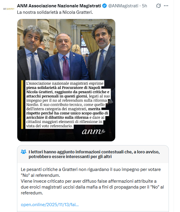 Con l'Anm smentita sotto il suo stesso post possiamo dire di averle viste tutte (finora)