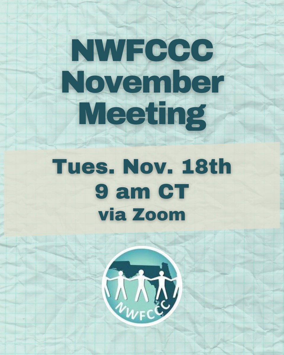 NWFCCC1's tweet photo. Our next monthly meeting is TODAY 11/18 @ 9 am CT

If you have not received an email with the link please reach out to nwfccc@gmail.com

See you there!

#NWFCCC https://t.co/uEvxWuc5Vl