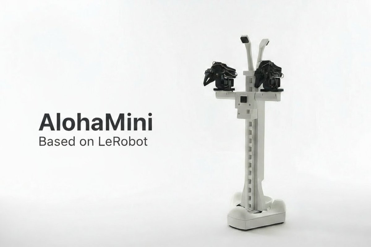 liyitengx's tweet image. I built AlohaMini — a fully open-source dual-arm robot with a lift.
Fully 3D-printed, with self-print material cost under $1000.
Robots shouldn’t live only in labs or demo videos — everyone should be able to build one.