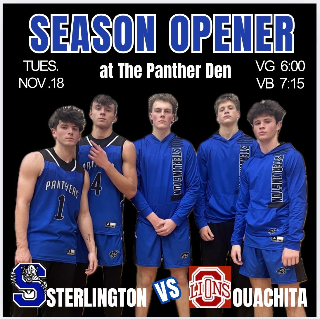 Sterlington vs. OPHS
🔵💪🏀🐾⚫️
Come join us for our 25-26 Season Opener