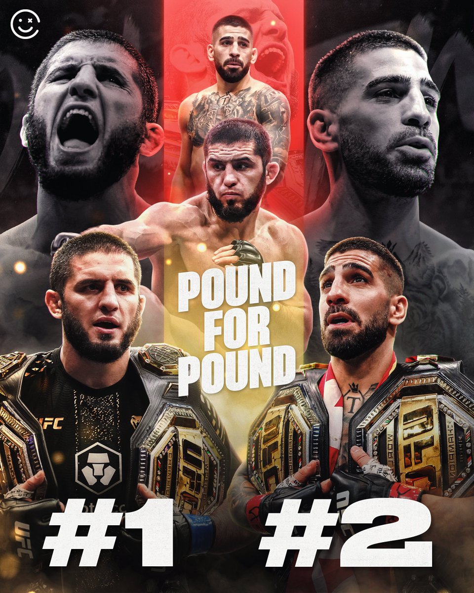 HappyPunch's tweet image. Islam Makhachev is now UFC’s official #1 pound-for-pound fighter over Ilia Topuria 👀👑