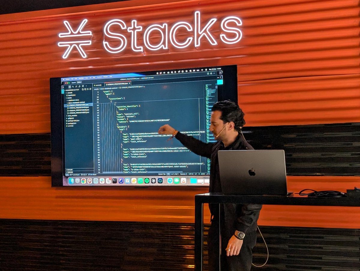 ileanamalacrino's tweet image. Day 2 at the Hacker House was meaty… 

Builders kicked off with the @stacks Meat &amp;amp; Greet before diving into an afternoon of technical workshops covering everything from why builders choose Bitcoin &amp;amp; Stacks, to Clarity, sBTC bridging, and real time apps with Chainhooks.
