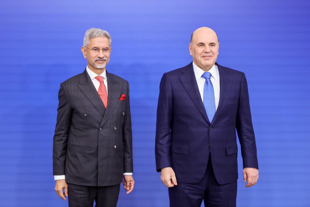 DrSJaishankar's tweet image. Thank PM Mikhail Mishustin for hosting the SCO Heads of Government meeting today. 

Appreciate his hospitality and warmth of welcome. 

🇮🇳 🇷🇺