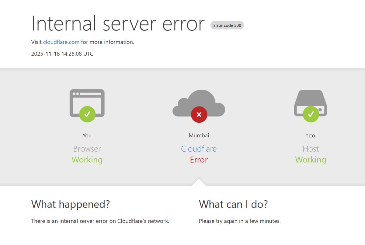 debusays's tweet image. Cloudflare Server issue across the Globe - many Websites inaccessible - this is how a Server Error looks like #cloudflareconnect #CloudFlare #serverproblems  #Server
