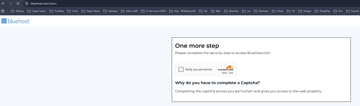 Demorphic's tweet photo. @bluehostsupport 
Your status page is behind Cloudflare? 🙃 https://t.co/UfplkSr8Dz