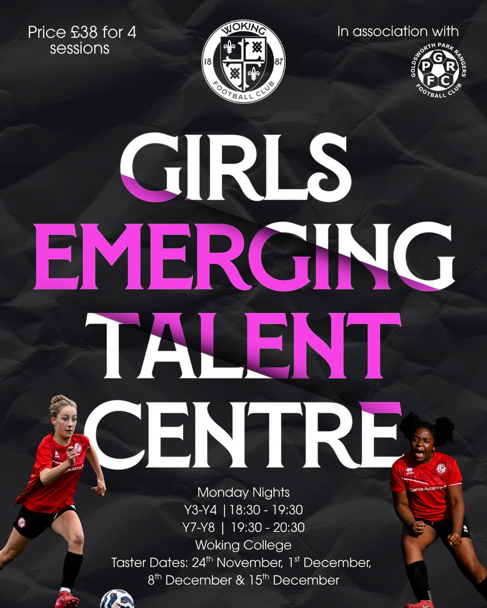 We are delighted to announce our new Girls Emerging Talent Centre, a great opportunity for girls to develop skills and confidence on the pitch.

These sessions will allow players to experience the ETC before its full launch in 2026.

Sign up below: 
bit.ly/3ykfrge
