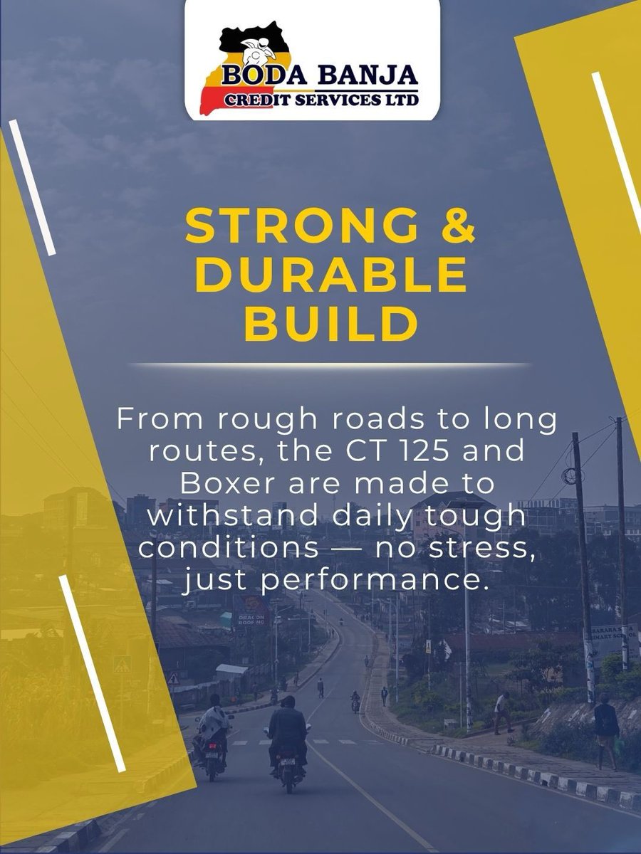 BodabodaBanja's tweet photo. Did you know Boda Banja deals exclusively in Bajaj bikes?
Whether you’re getting a Bajaj CT 125 HD financed, a Bajaj Boxer 100, these two machines are leading the roads — not just in Uganda, but across Africa. 🌍
#bajajbikesuganda #BodaUganda #kampala #luwero #masindi https://t.co/xJK1hm4PZz