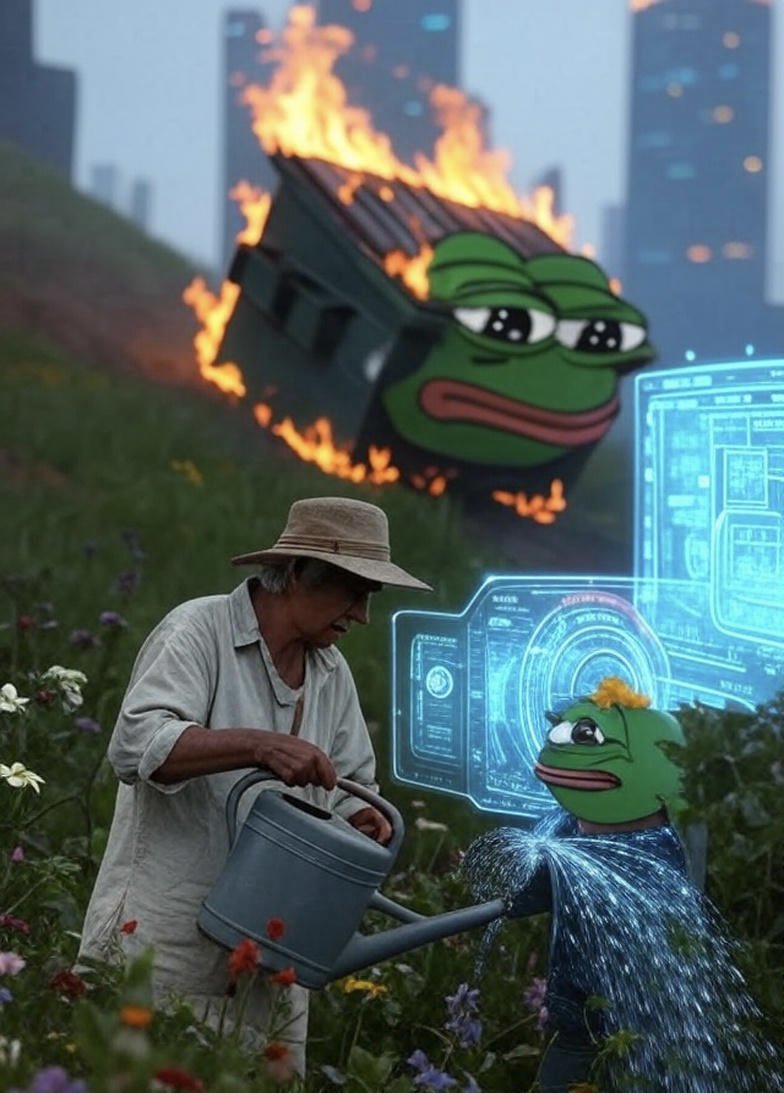 pepehyper's tweet image. #pepe #serverproblems 
 twitter down again and my emotional support app is gone 😭
posts a single wilted houseplant on a windowsill with the caption “me refreshing the timeline every 3 seconds”