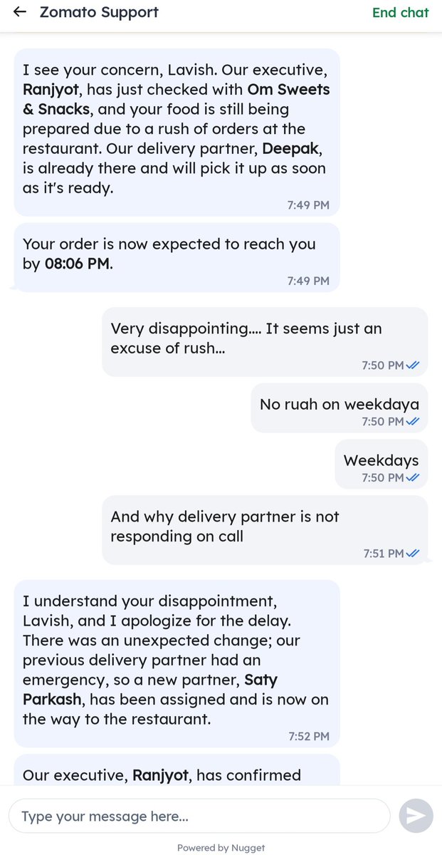 LavDaga's tweet photo. @OmSweetsPvtLtd You guys aware that @zomatocare @zomato blamed you guys for delay in order delivery for their Gaps. Check these screen shot... waiting for my order since last 1 hr to deliver...!! Who will be responsible for cold food..?? https://t.co/PtzUgJL2cO