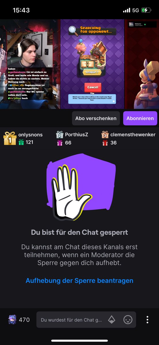 Ohne Grund perma Bann sehr gut