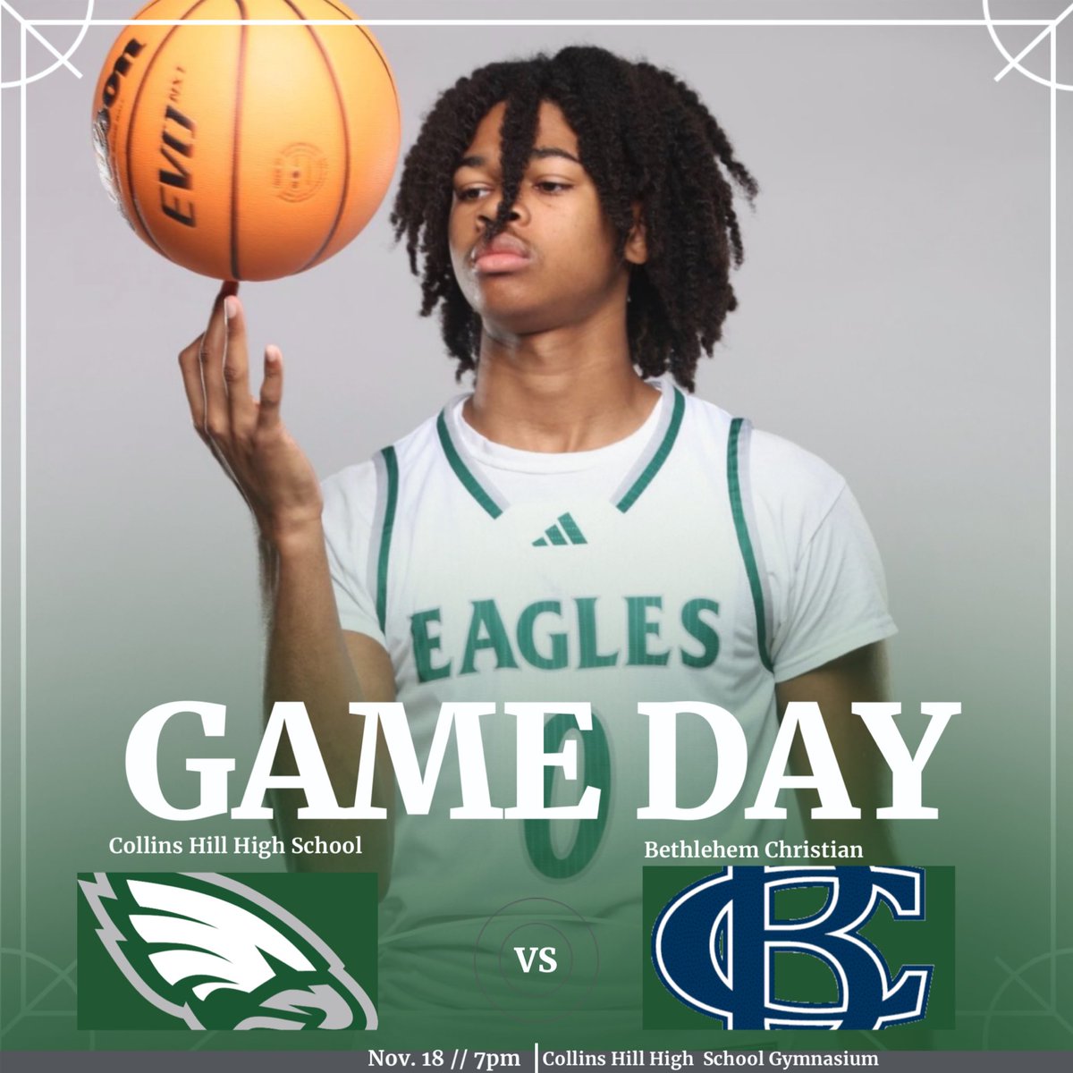 It’s game day for our Eagles!🦅

📍 The Hill
🆚 Bethlehem Christian
⌚️ 7pm