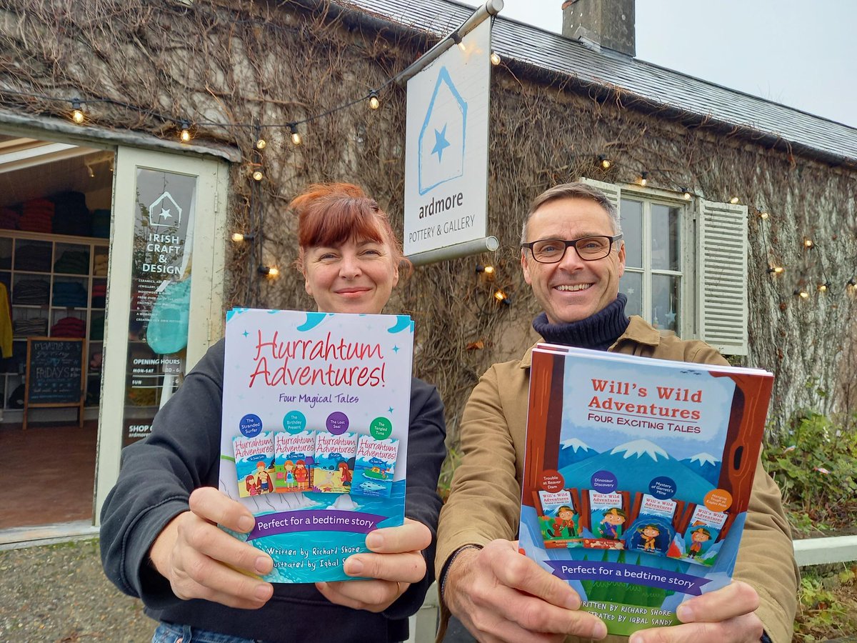 It was great to meet with Katie Lincoln of Ardmore Pottery &amp; Gallery earlier.

She’s just re-ordered for Christmas my bedtime adventure stories for children.

It has a stunning spot over the bay and offers the best in Irish pottery, craft, and design.

Be sure to pop by!🙂