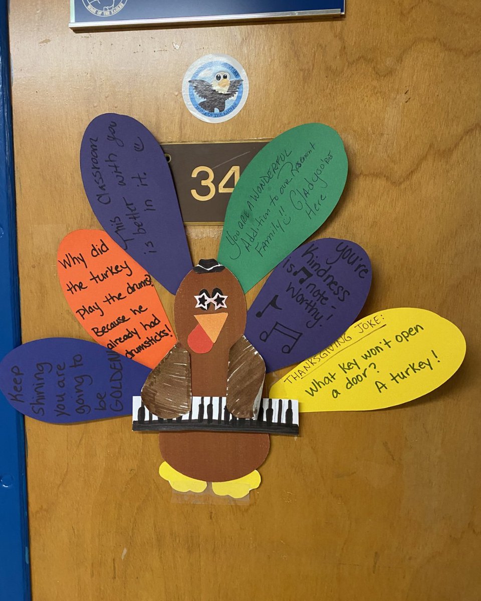 vbschools's tweet image. 🦃 Rosemont Elementary’s turkeys are on a mission… to avoid becoming Thanksgiving dinner! Staff created clever disguises and decorated feathers full of kind messages to keep these crafty birds safe and smiling.

#WeAreVBSchools #VBCPSGrateful #VBCPSThanksgivingFun
