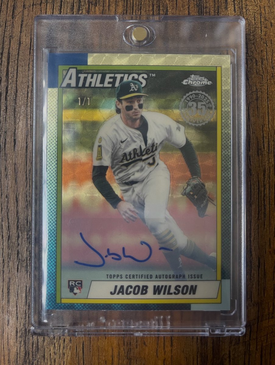 SportsCardInv's tweet photo. Well hello Jacob Wilson 1/1!!

Great hit from @SpruceCards out of a Topps Update Jumbo Hobby Box 😮‍💨 https://t.co/vqZsVcbM0T