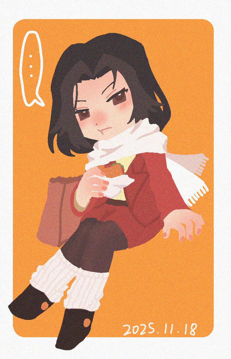 amber27hp's tweet image. 性转小锦😋和桐生约会但是桐生迟到了，只能边吃边等了