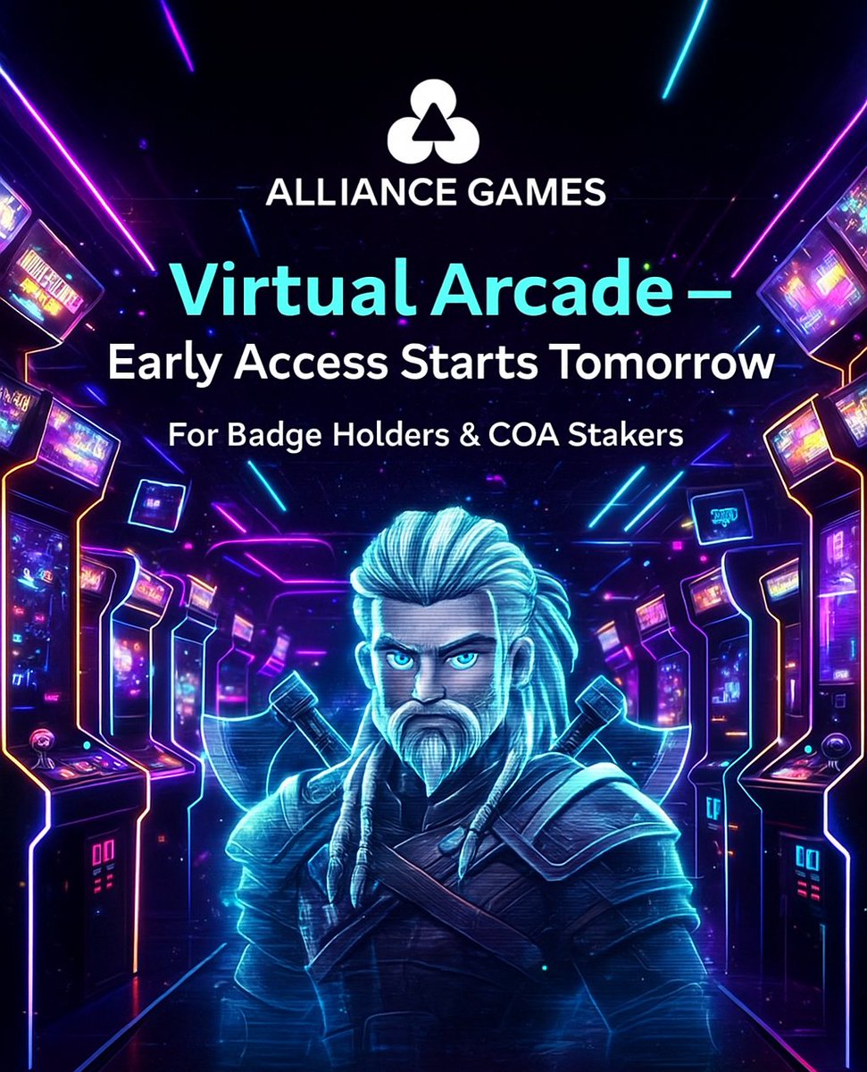 GM, my brave <a href="/alliancegamesx/">Alliance Games</a>  warriors.
Tomorrow is a big day  early access to the #Arcade opens for #BadgeOfAlliance holders and $COA stakers. Our first real step into showing the world what it means to build instead of talk⏬⏬⏬
