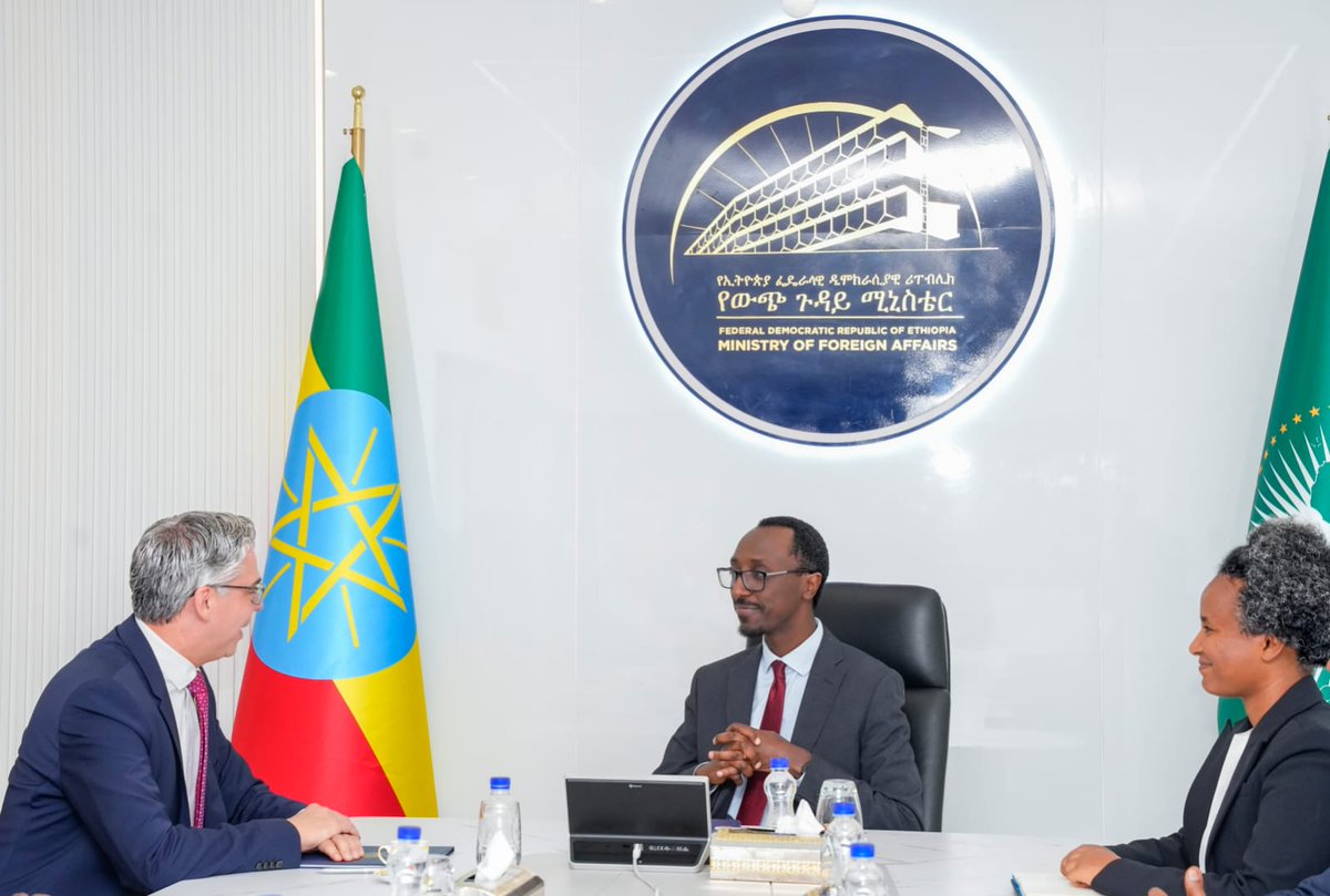 MFAEthiopia's tweet image. Minister of Foreign Affairs, @GHessebon met with members of the United Nations Peacebuilding Commission (#UNPBC) at his office earlier today. The meeting provided an opportunity to exchange views on the work of the UNPBC and its engagement with the African Union Peace and…