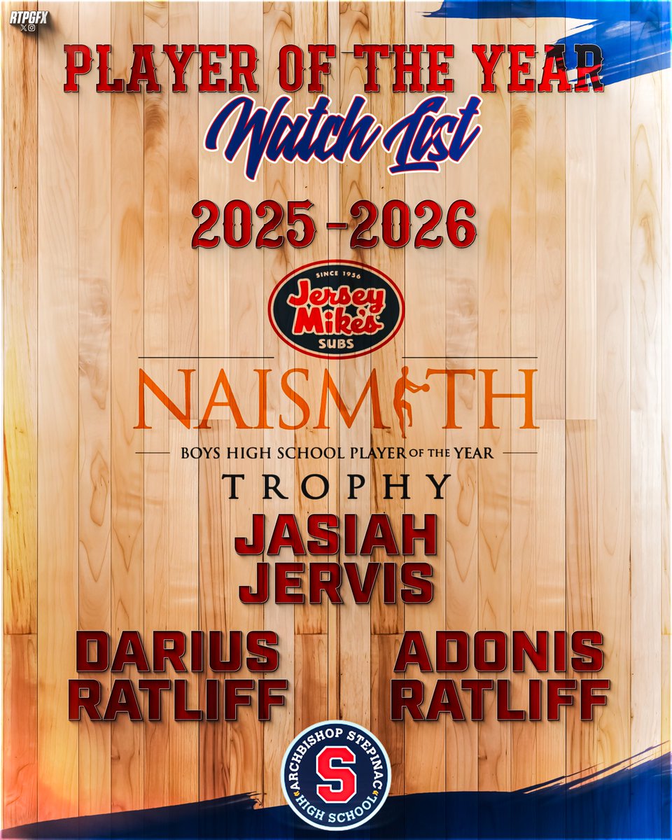 step_basketball's tweet image. The @NaismithTrophy Boys Player of the Year High School Preseason watch list presented by @jerseymikes was released last week! Three Seniors: Adonis Ratliff, Darius Ratliff and Jasiah Jervis made the list to be considered as the year progresses for this prestigious award! 
Edit:…