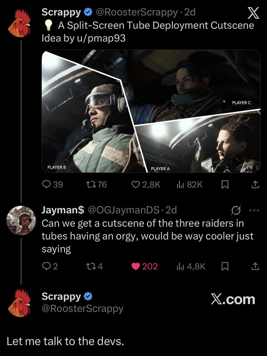 TheRooster's tweet image. They said no btw