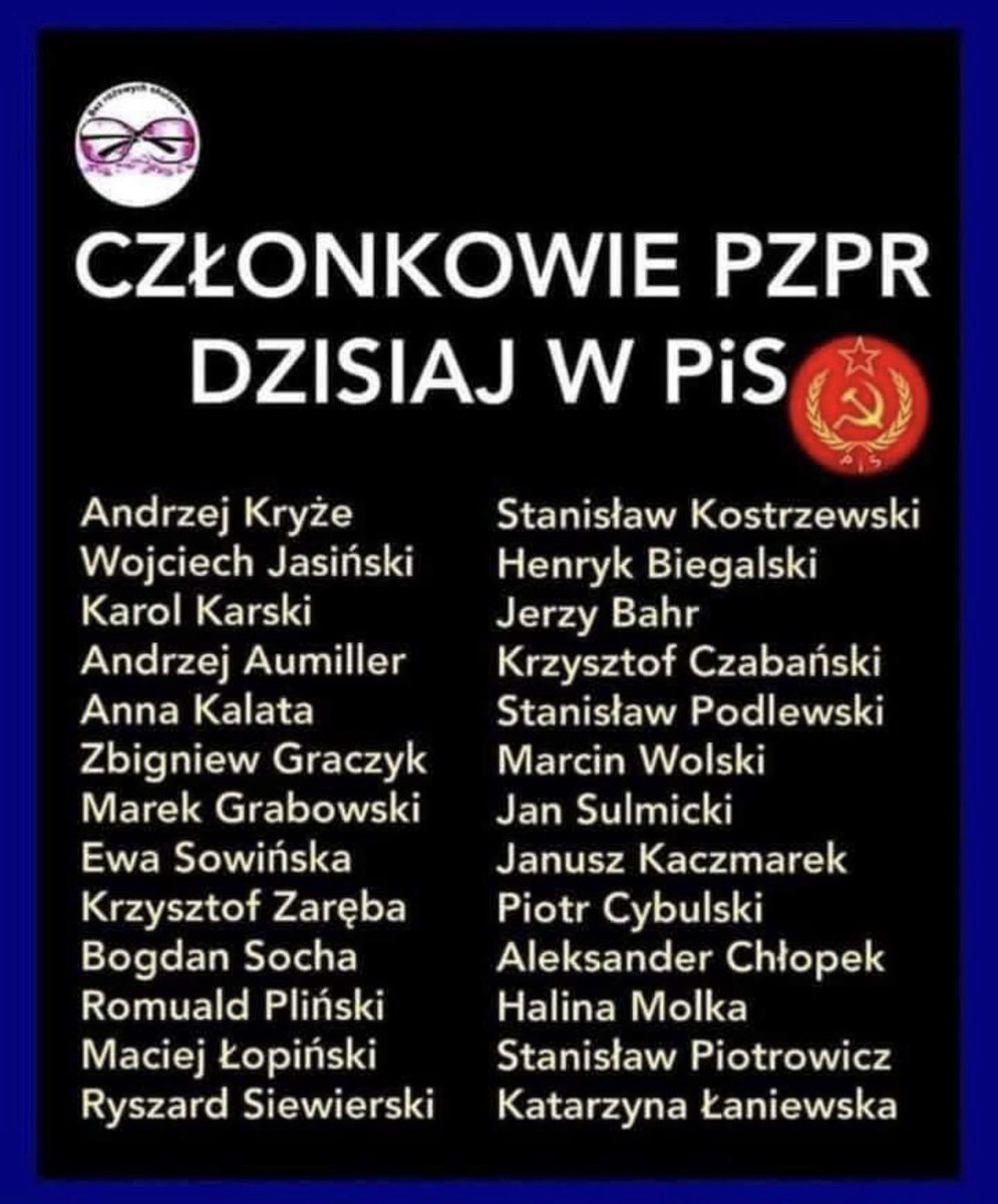 <a href="/pisorgpl/">Prawo i Sprawiedliwość</a> Niesamowite, tylu Komunistów przygarnął Kaczyński👀
Dlatego PiS, to PZPR BIS ❗😤