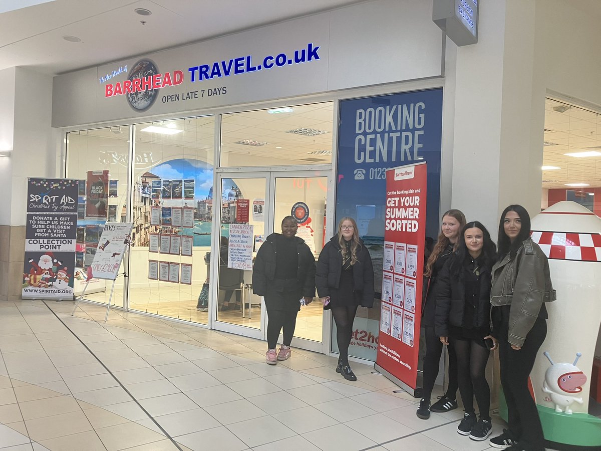 Thank you to Angela from #Barrheadtravel for showing our Travel and Tourism class around the travel shop today. #article28 #Metaskills #DYW