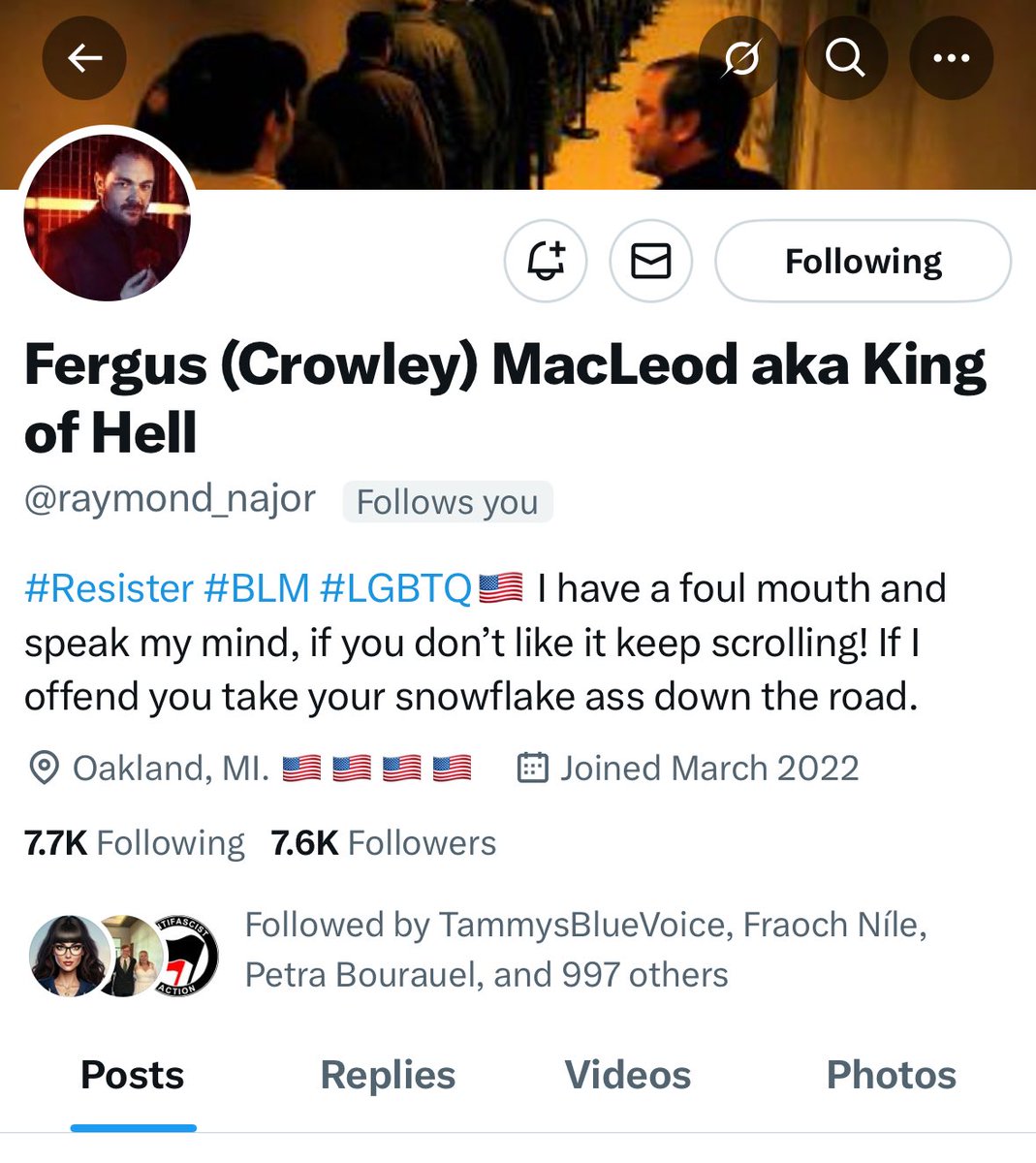 FAM, Can you help out our Resister Friend ⁦<a href="/raymond_najor/">Fergus (Crowley) MacLeod aka King of Hell</a>⁩? We are
#StrongerTogether
#TheFAM
🇺🇸🌊💙✌🏾