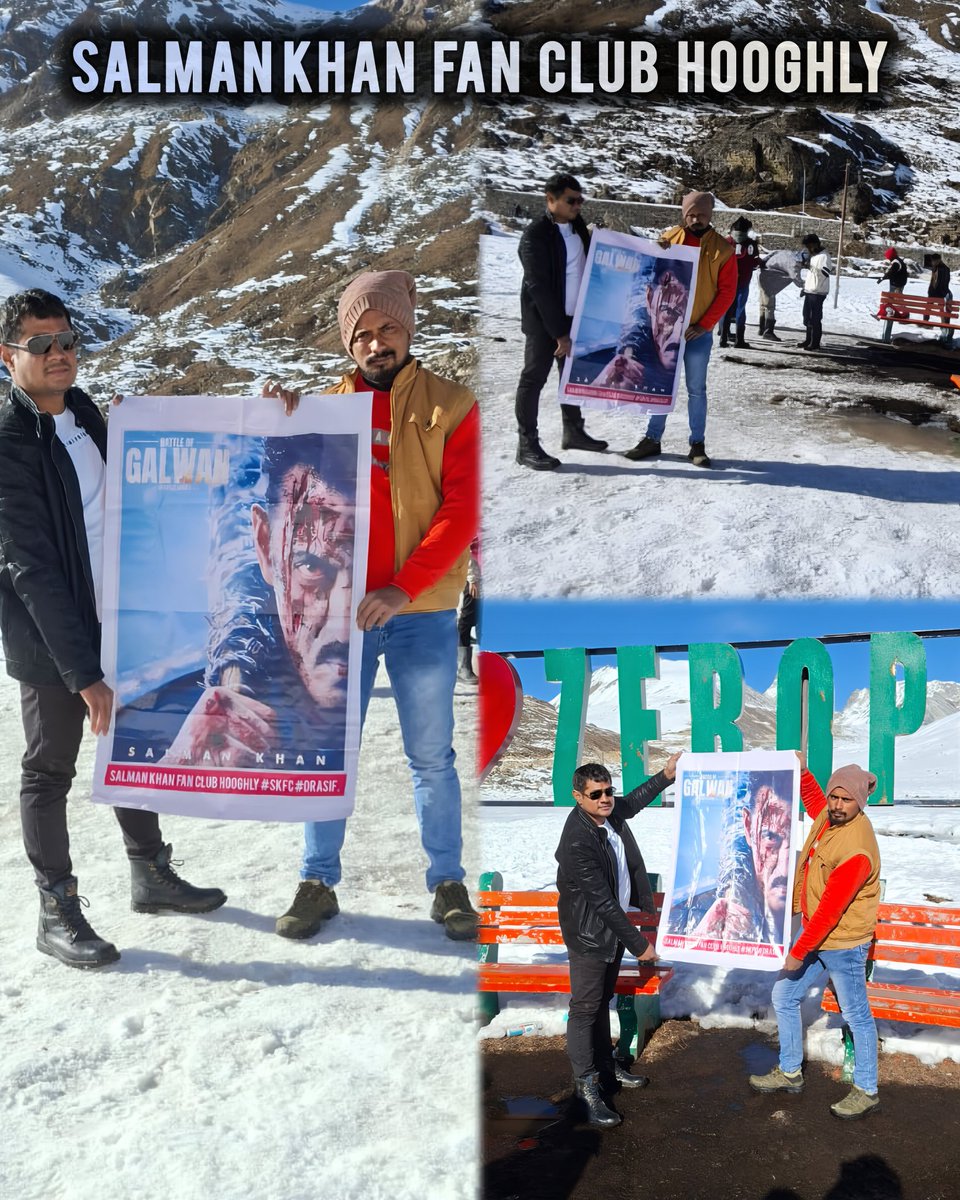 San36620Arghya's tweet image. Megastar @BeingSalmanKhan upcoming movie #BattleOfGalwan
And here we doing our promotion... @SKFilmsOfficial  At the height of 15300 feet above.
zero point, North sikkim.
#trendingpost #latestpost #viralpost