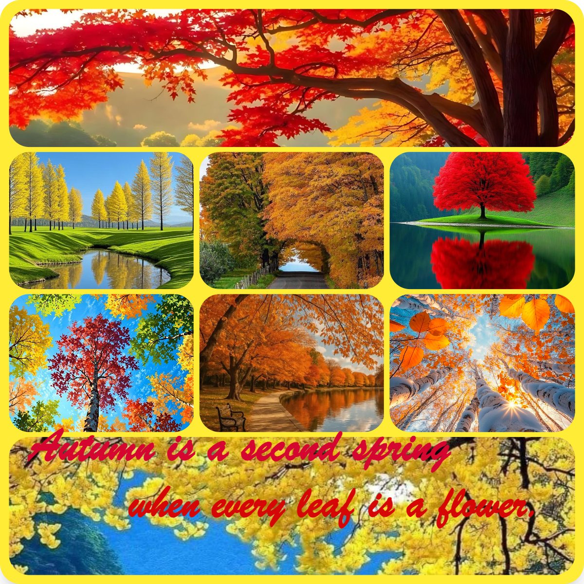 collaigo's tweet image. Autumn is a second spring when every leaf is a flower.