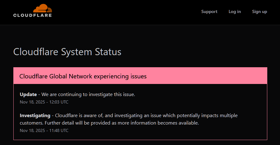 Programacion_0's tweet image. Si se cae el sitio que te dice si otro sitio se cayó… ¿Quién verifica al verificador?
Respuesta: nadie.

Cloudflare decidió apagar media internet.
