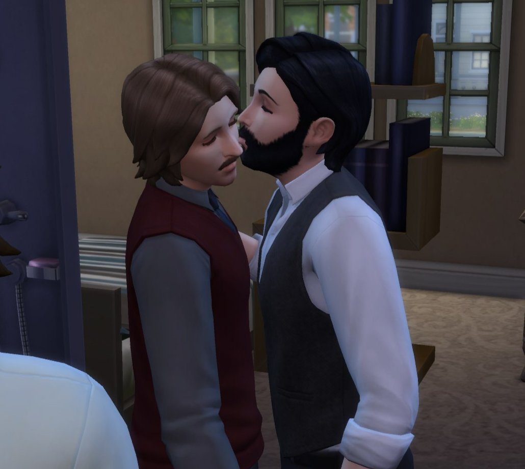 sneakertin's tweet image. i love sims cus what do you mean i can look at poly beatles kissing eachother all day long for free