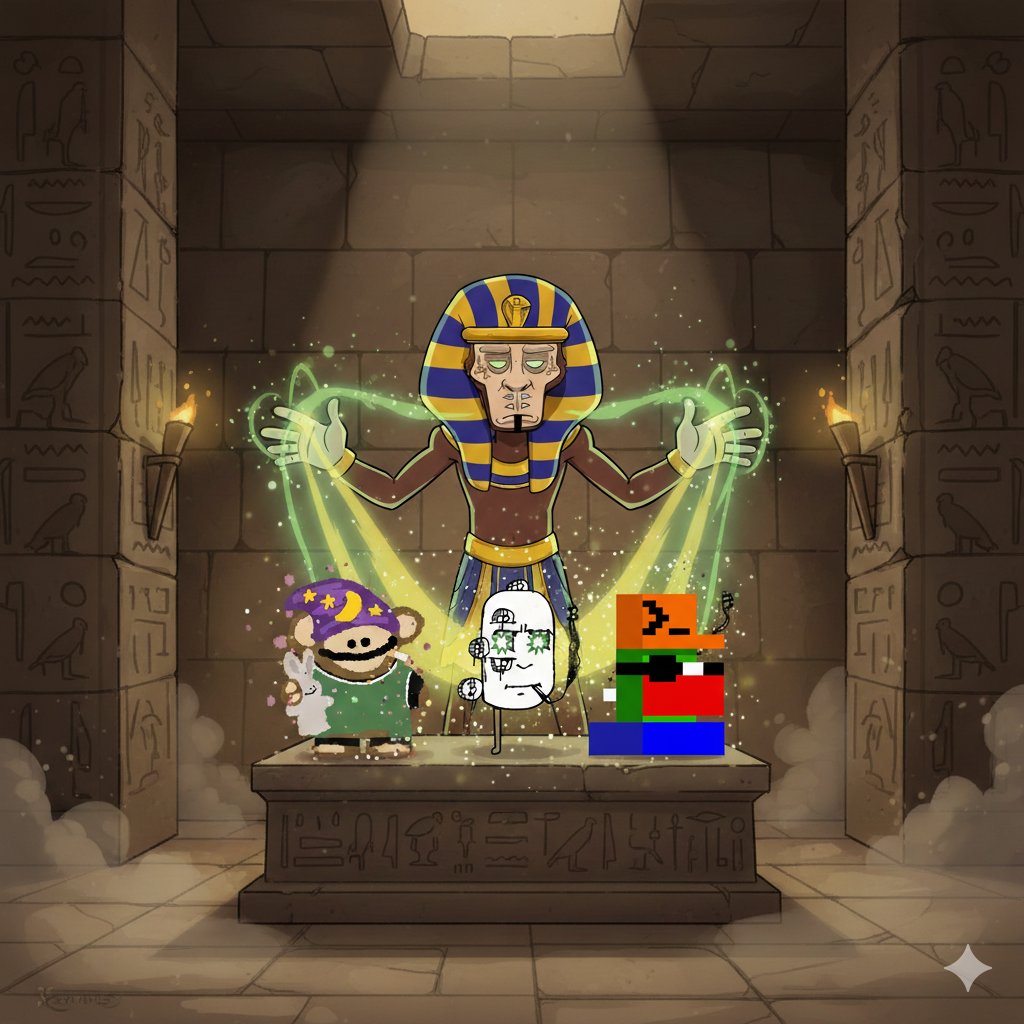 Ooohdinals's tweet image. From the dust of ancient blocks, Ooohdinals rises… breathing life back into the Ordinals realm. Mint soon. 

The team has labored under ancient stone. 

Those who engage may receive the Ooohlist (Whitelist) from the Pharaoh’s vault. Drop wallets.