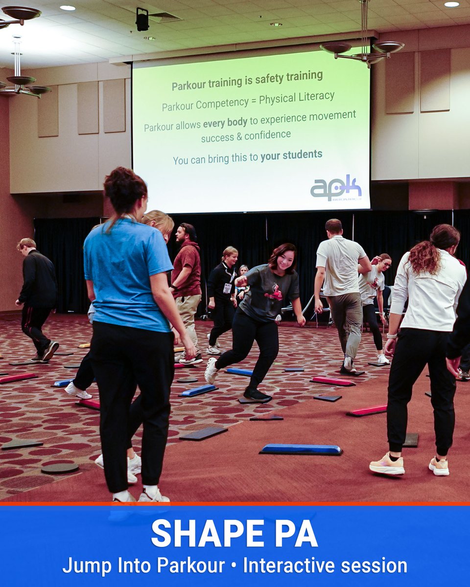 At <a href="/SHAPE_PA/">SHAPE PA</a>  we ran “Jump Into Parkour” for PE teachers. 4 takeaways: parkour is safety training; competency = physical literacy; every body can succeed &amp; build confidence; you can bring this to your students. Want PD/curriculum? DM us. #SHAPEPA #PhysEd #Parkour  <a href="/SHAPEAmerica/">SHAPE America</a>